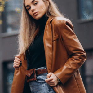 Jaqueta couro caramelo